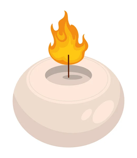 燃烧的蜡烛图标隔离设计 — 图库矢量图片