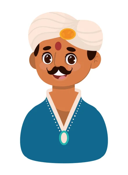 インド人のキャラクターアイコンは — ストックベクタ