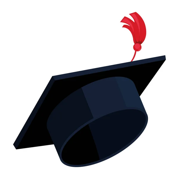 Graduación Sombrero Educación Icono Aislado — Vector de stock