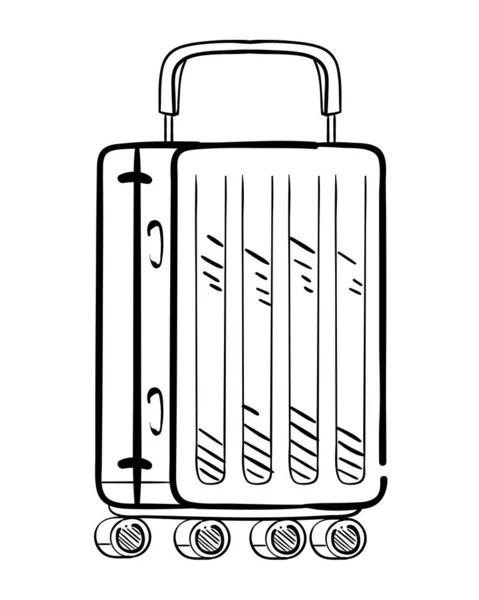 Koffer Reise Doodle Symbol Isoliert — Stockvektor
