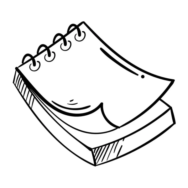 Calendrier Icône Doodle Conception Isolée — Image vectorielle