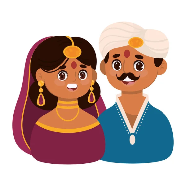 Индийская Икона Семейного Портрета — стоковый вектор