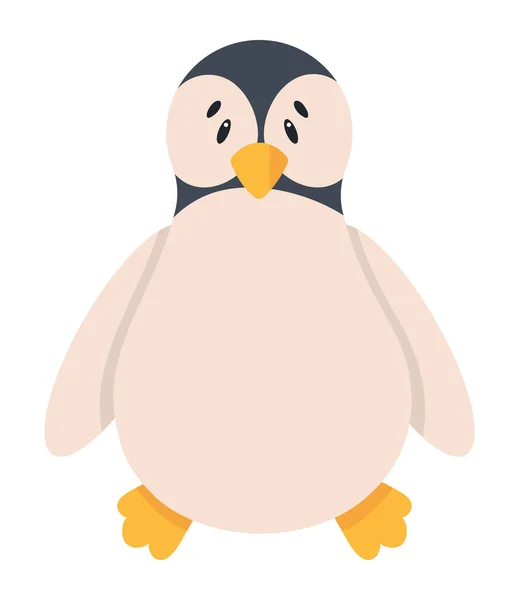 Baby Tučňák Ikona Izolované Bílé Pozadí — Stockový vektor