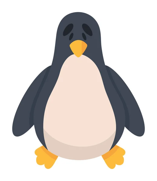 Icona Pinguino Isolato Sfondo Bianco — Vettoriale Stock