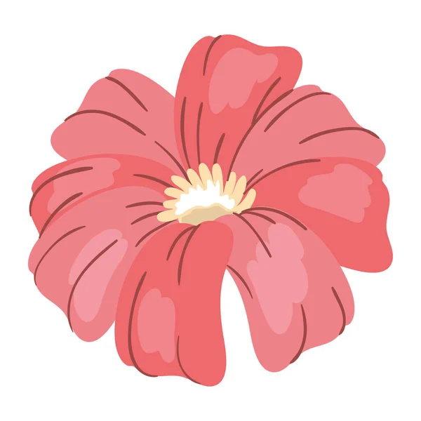 Blomma Isolerad Ikon Vit Bakgrund — Stock vektor