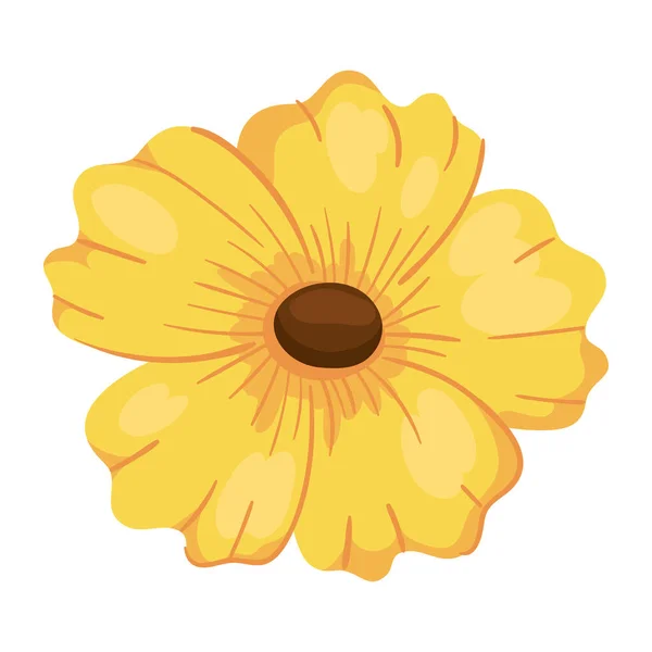 Κίτρινο Λουλούδι Εικονίδιο Απομονωμένο Σχέδιο — Διανυσματικό Αρχείο