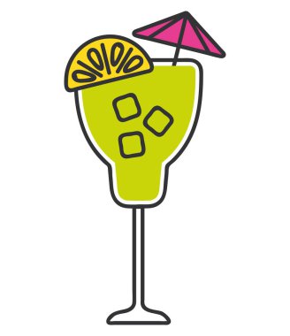 Kokteyl düz izole simge biçimi