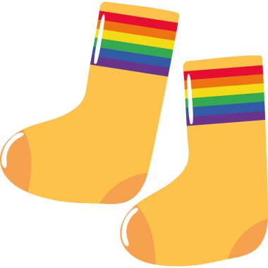 Bayrak LGBTQ simgesi izole edilmiş çoraplar