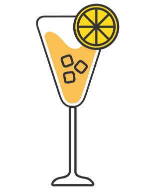 Buz küpleri simgesiyle kokteyl izole edildi