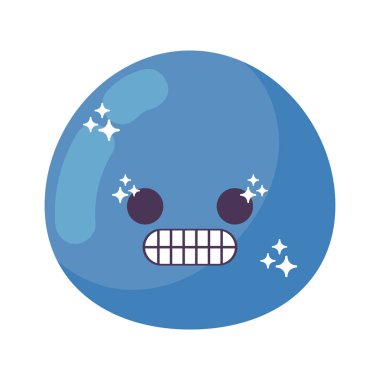 Grimace emoji kawaii simgesi izole