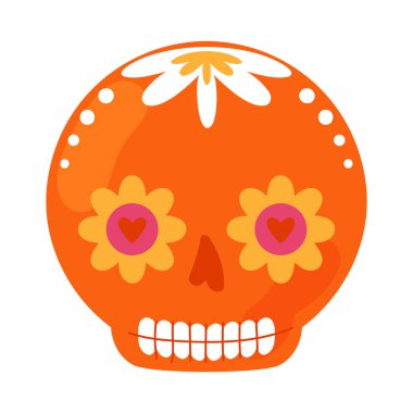 Meksika kafatası simgesi izole edilmiş tasarım