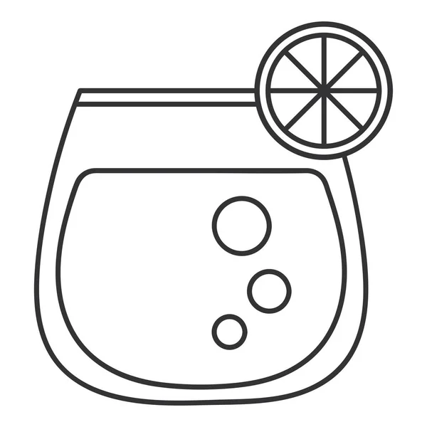 Изолированный Коктейль Изображением Линии Лайма — стоковый вектор