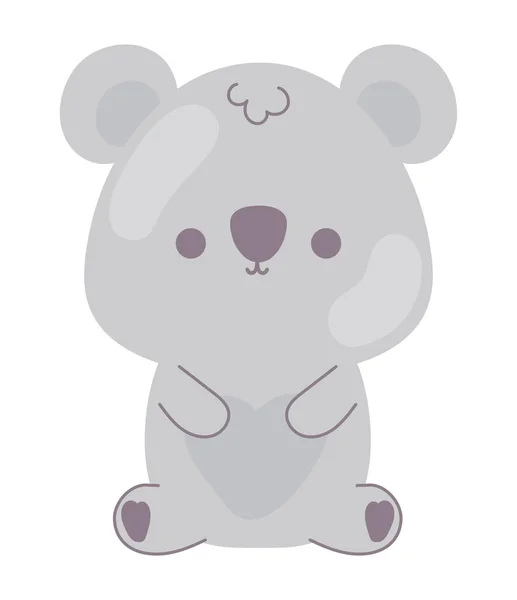 Koala Kawaii Animal Icono Aislado — Vector de stock