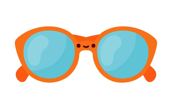 Sunglasses Summer Kawaii Icon Isolated — Stock Vector