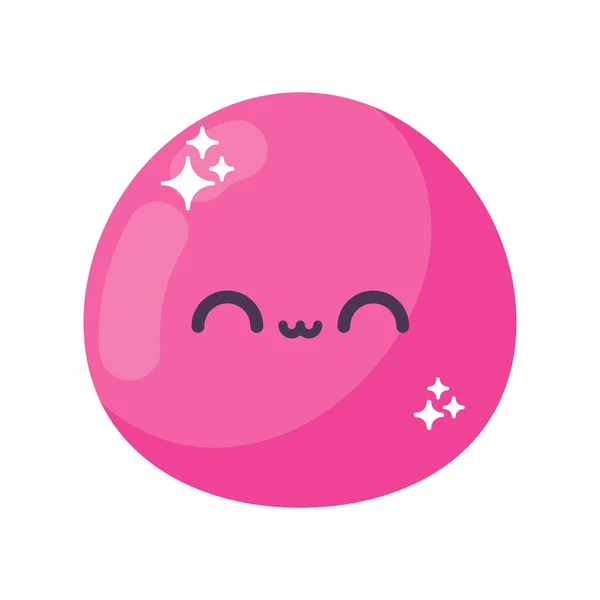 Carino Emoji Kawaii Icona Isolato — Vettoriale Stock