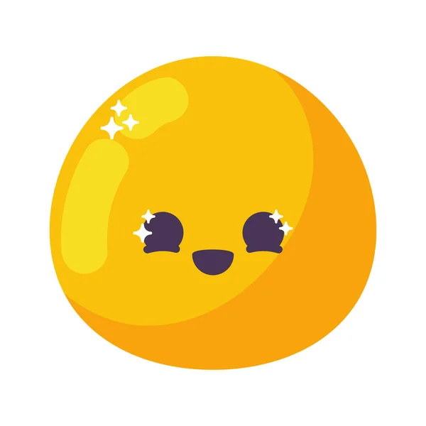 Timide Emoji Kawaii Icône Isolé — Image vectorielle