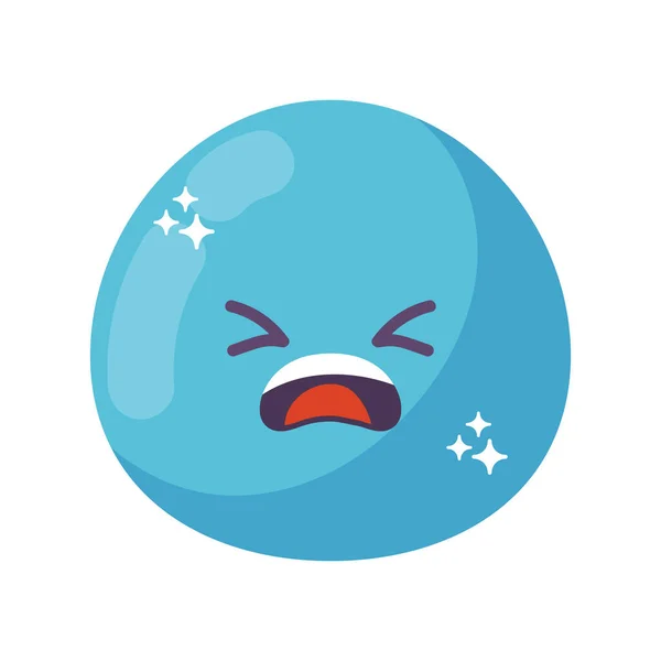 Ícone Emoji Kawaii Infeliz Isolado — Vetor de Stock