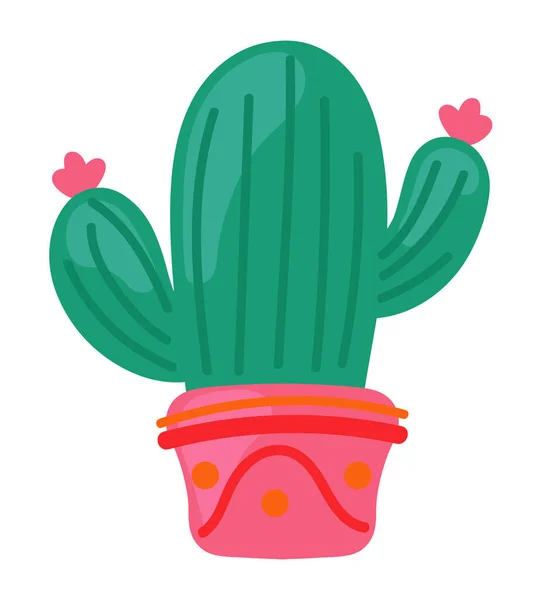 Icône Cactus Pot Design Isolé — Image vectorielle
