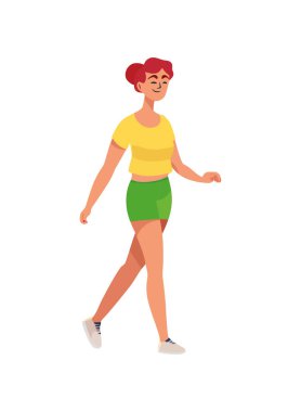 Gülümseyen kadın mutlu ikon egzersizi yapıyor.