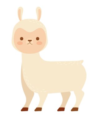 Lama çiftlik hayvanı simgesi izole edildi