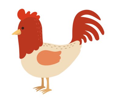 Horoz çiftliği hayvan simgesi izole edildi