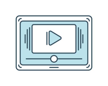 mobil çokluortam video simgesi izole edildi