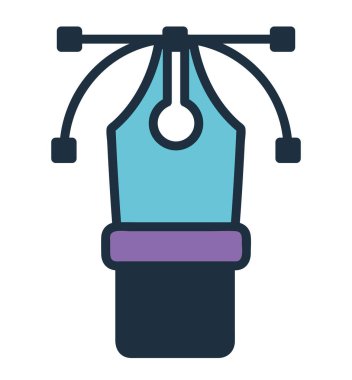 grafik tasarım kalem düz simgesi izole edildi