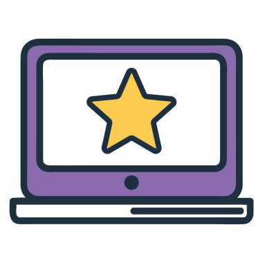 Modern laptop grafik web tasarımı simgesi izole edildi