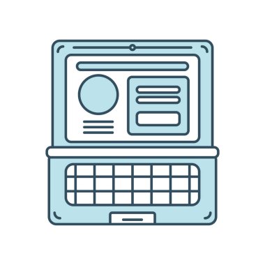 dizüstü bilgisayar sosyal medya simgesi izole edildi