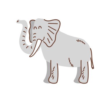 Cute elephant animal icon isolated