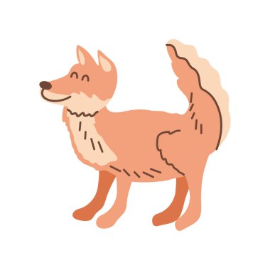 Şirin köpek yavrusu yürüyen neşeli ikon izole edilmiş