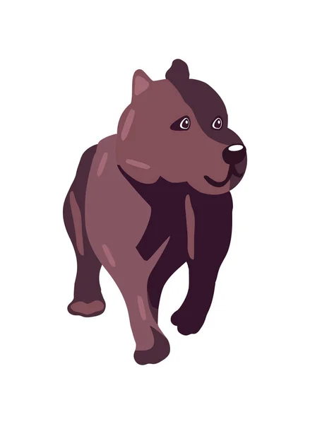 Bonito Cachorro Andando Ícone Dos Desenhos Animados Isolado —  Vetores de Stock
