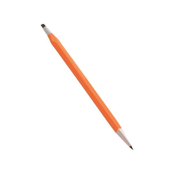 白い背景のアイコンにシャープな黄色の鉛筆を分離 — ストックベクタ