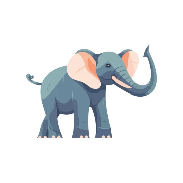 Linda Mascota Elefante Caminando Icono Aislado — Vector de stock