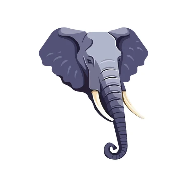 Grand Éléphant Symbole Afrique Icône Isolé — Image vectorielle