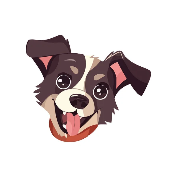 Lindo Icono Sonrisa Cachorro Dibujos Animados Aislado — Vector de stock