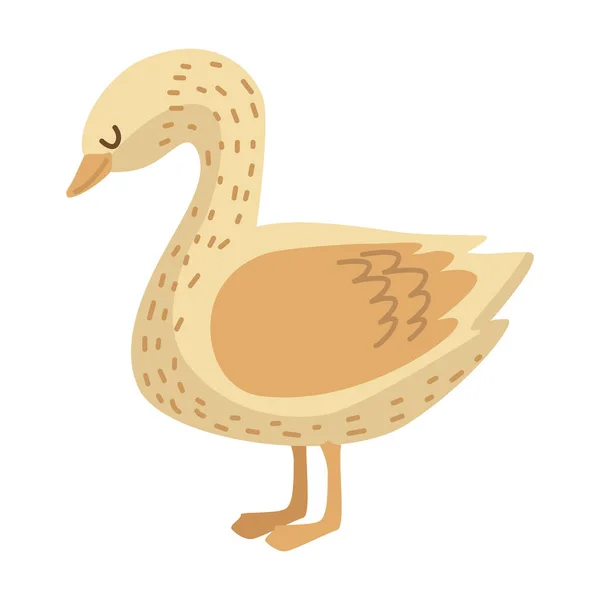 Goose Farm Animal Icon Isolated — Stock Vector