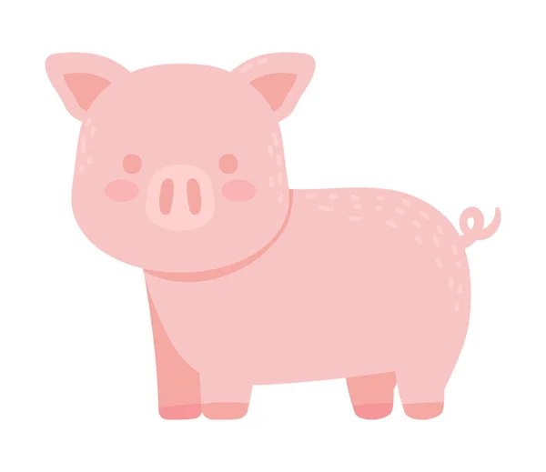 Cerdo Animal Granja Icono Aislado — Vector de stock