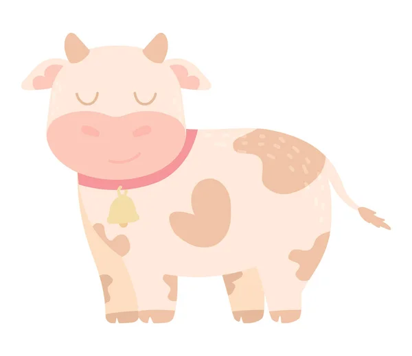 Vaca Granja Animal Icono Aislado — Vector de stock