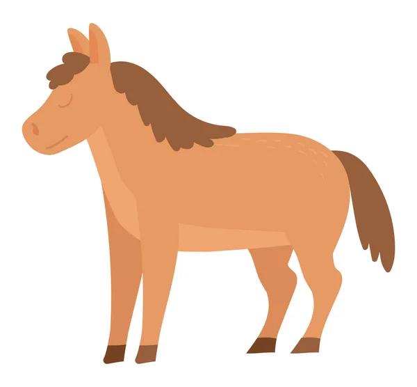 Cavalo Fazenda Animal Ícone Isolado — Vetor de Stock