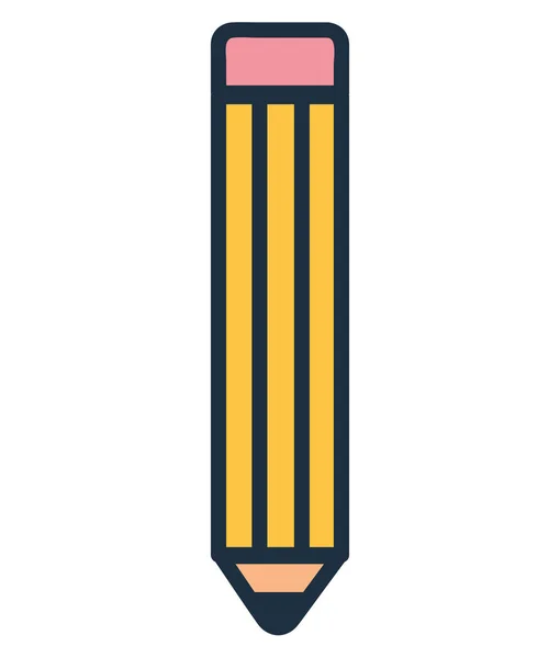 Bleistift Design Symbolisiert Kreativität Und Bildung Ikone Isoliert — Stockvektor