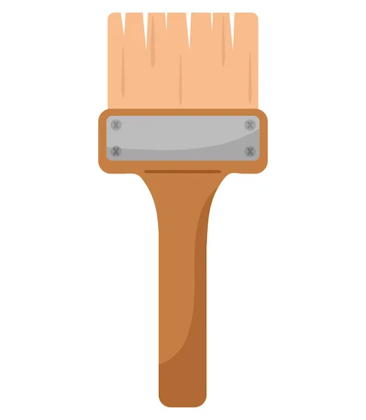 Wooden Reapir Brush Tool Icon Isolated — Stock Vector