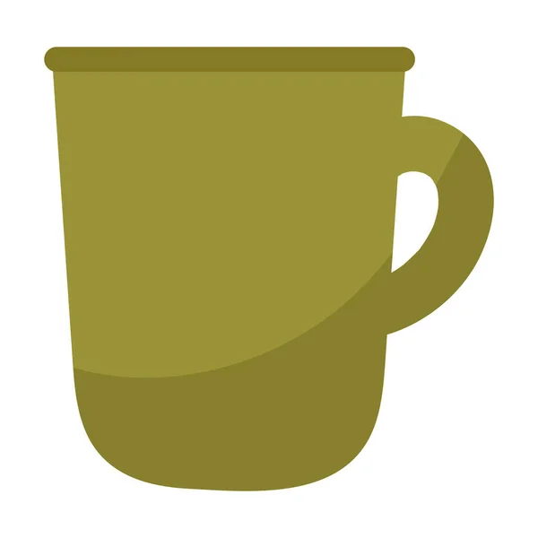 Ceramic Coffee Mug Utensil Icon Isolated — Stock Vector
