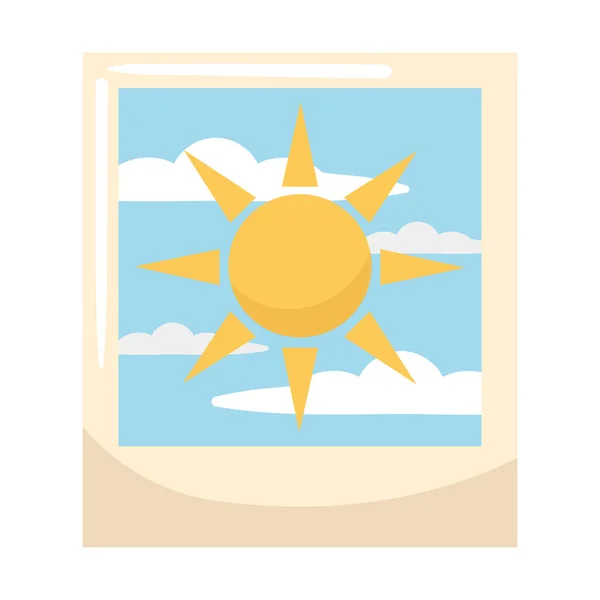 Vacations Summer Picture Icon Isolated — Stock Vector