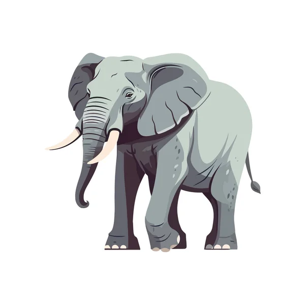 Bonito Desenho Animado Elefante Andando Ícone Isolado —  Vetores de Stock