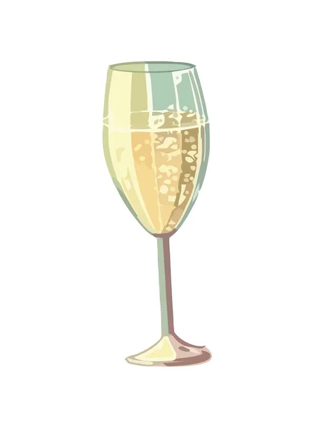 シャンパンフルートトーストを豪華なお祝いのアイコンに隔離 — ストックベクタ