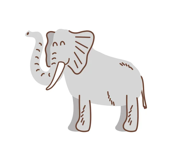 Cute Elephant Animal Icon Isolated — Stockvektor