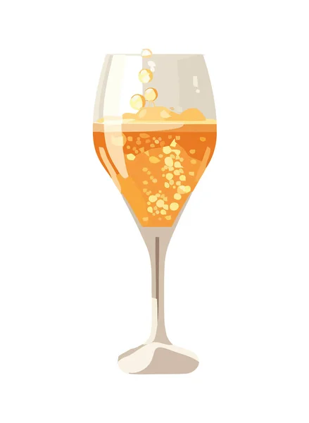 Champagnerglas Erfrischung Luxus Ikone Isoliert — Stockvektor