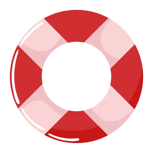 Safe Swimming Life Belt Buoy Icon Isolated — Stock Vector
