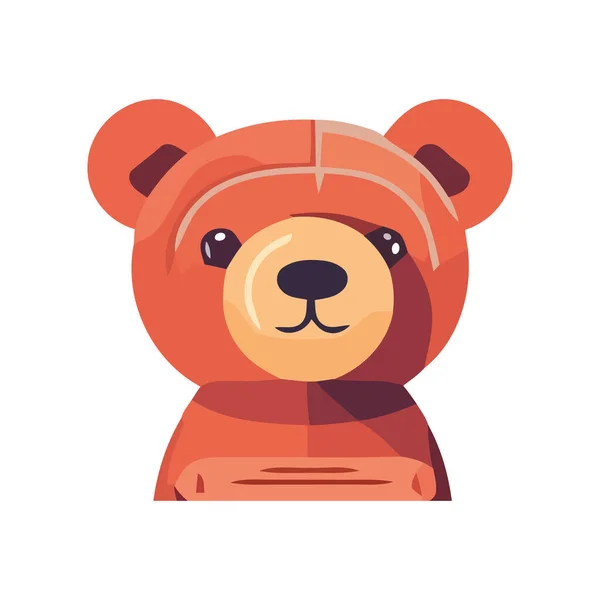 Słodkie Zwierzę Zabawka Pluszowy Niedźwiedź Ikona Izolowane — Wektor stockowy